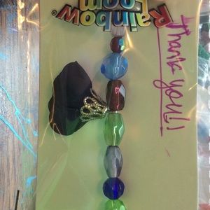 Blue rose charm bracelet stretch bracelet